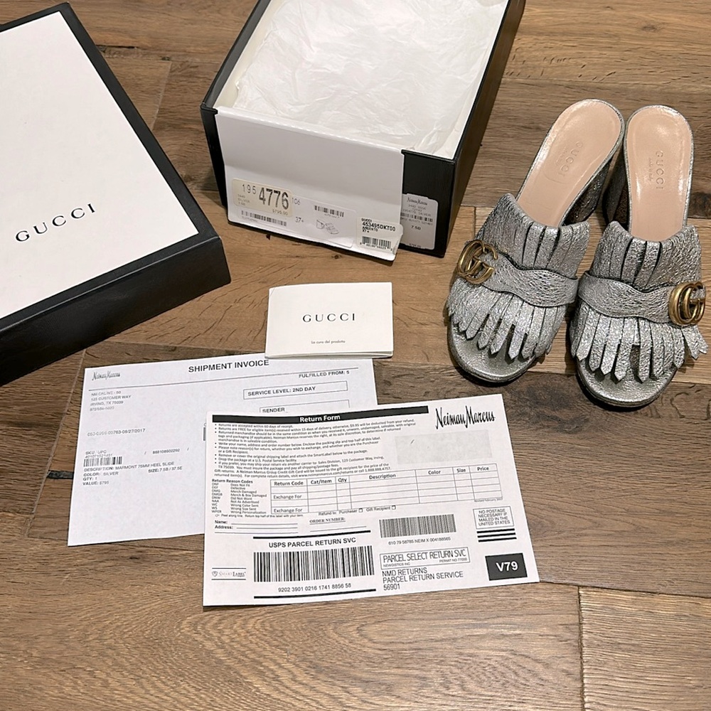 Authentic Gucci block heel sandal for size 37.5